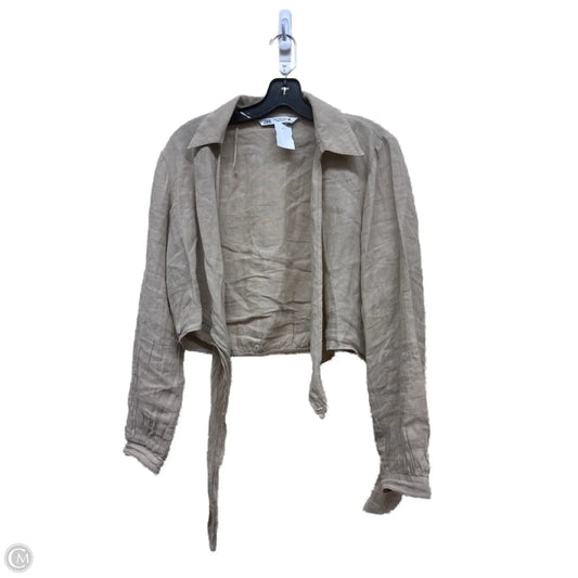 Top Long Sleeve By Zara In Brown, Size: S