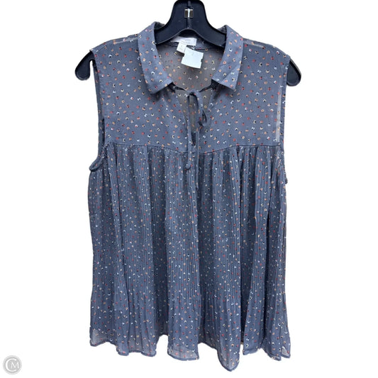 Top Sleeveless By Lc Lauren Conrad In Floral Print, Size: L