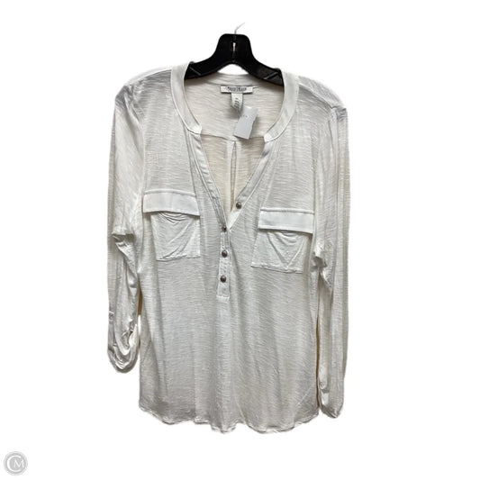 Top Long Sleeve By White House Black Market In White, Size: Xl