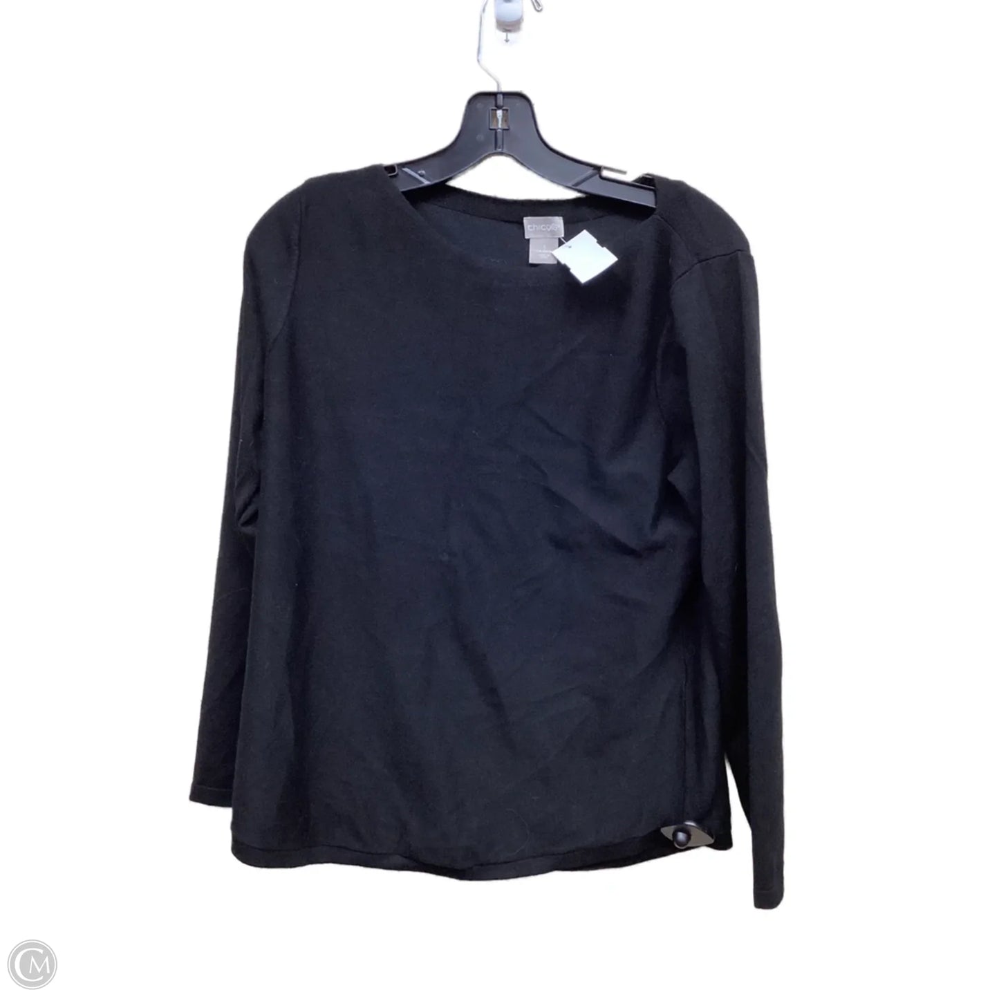 Top Long Sleeve By Chicos In Black, Size: M