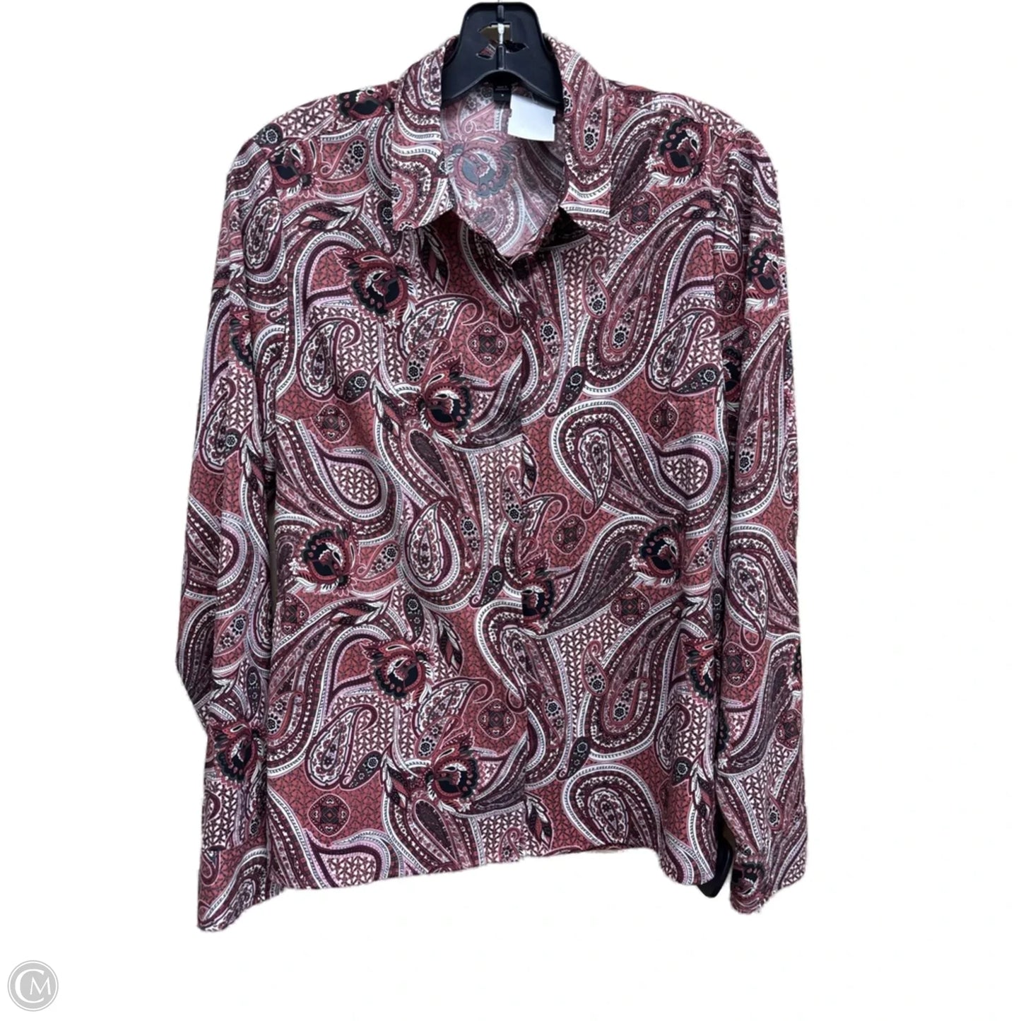 Top Long Sleeve By Express In Paisley Print, Size: S