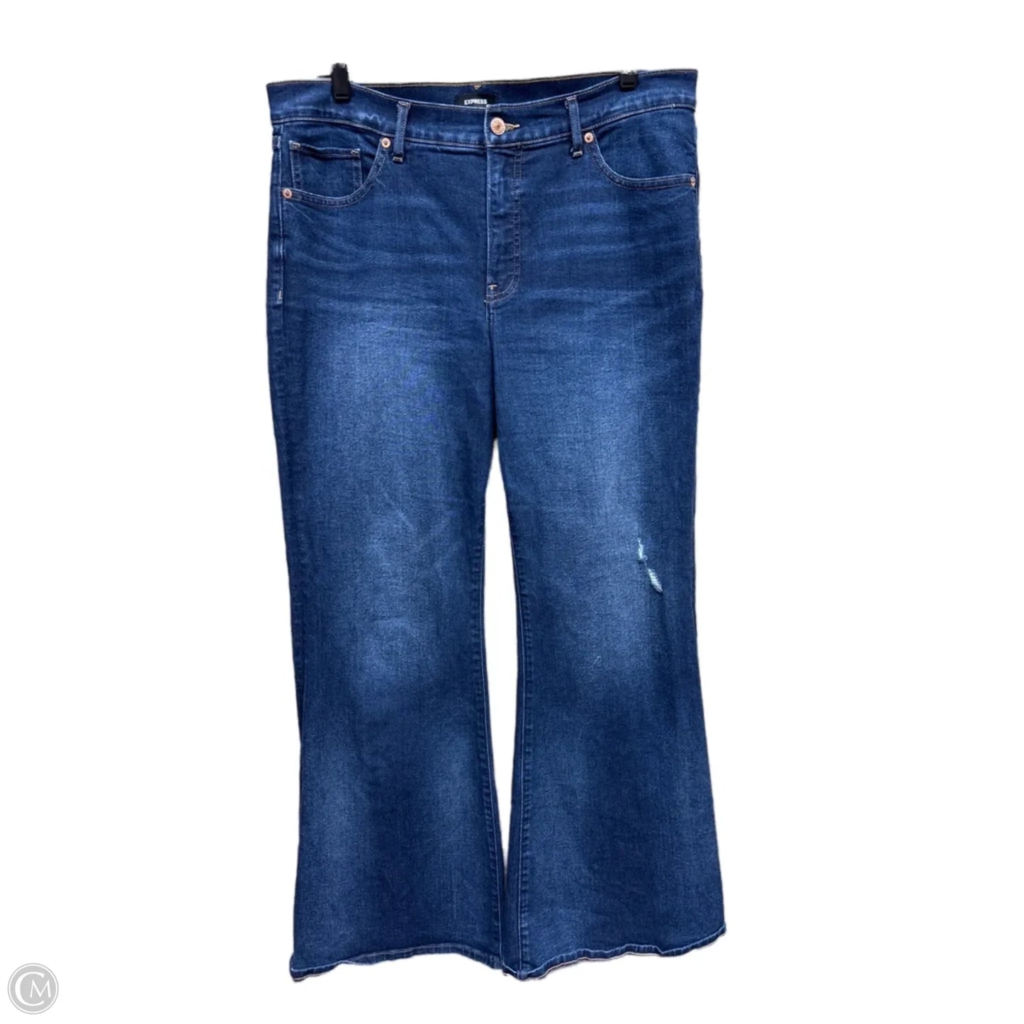 Jeans Flared By Express In Blue Denim, Size: 12