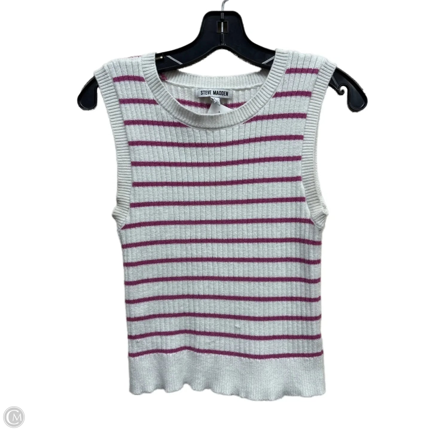 Top Sleeveless By Steve Madden In Striped Pattern, Size: L