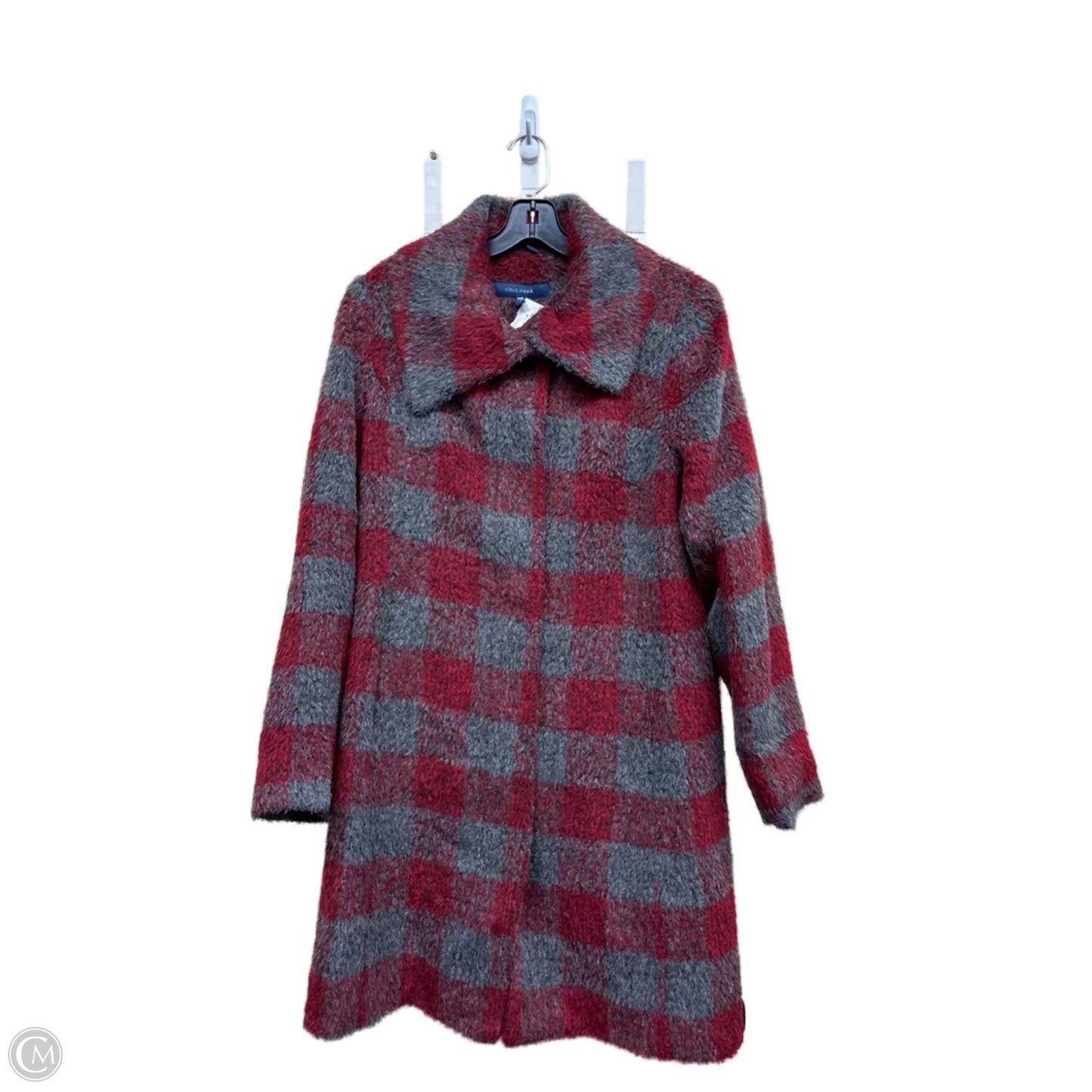 Coat Faux Fur & Sherpa By Cole-haan In Checkered Pattern, Size: 12