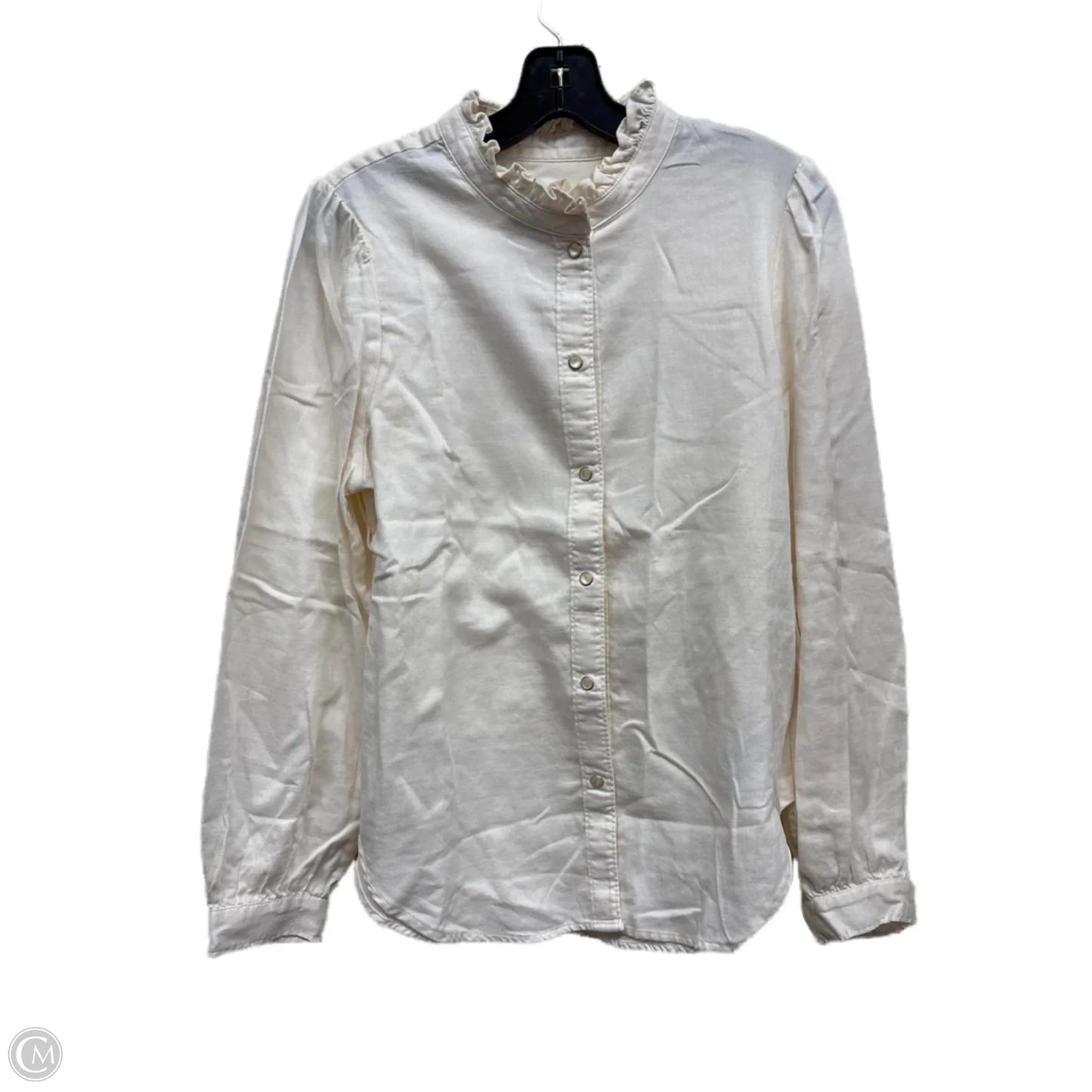 Top Long Sleeve By Gap In Cream, Size: M