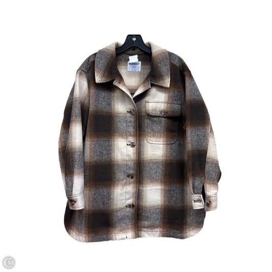 Jacket Shirt By Old Navy In Checkered Pattern, Size: Lp