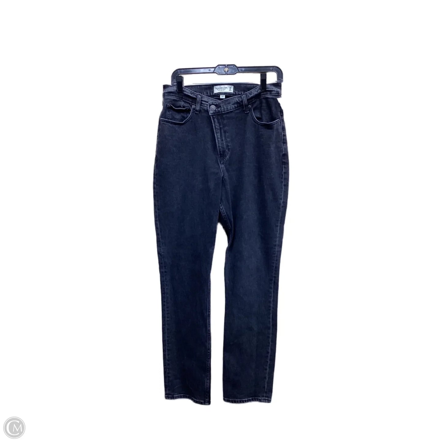 Jeans Straight By Abercrombie And Fitch In Black Denim, Size: 10