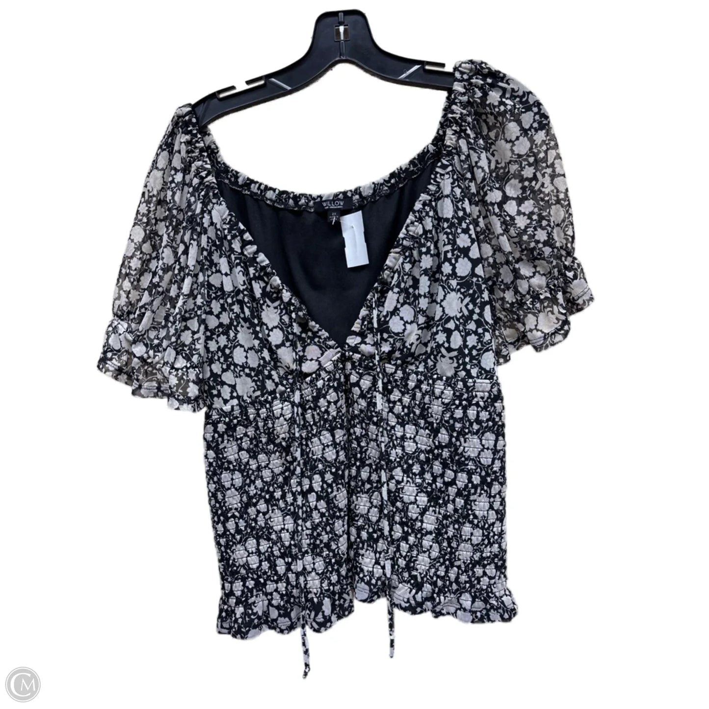 Top Short Sleeve By Clothes Mentor In Floral Print, Size: 2x