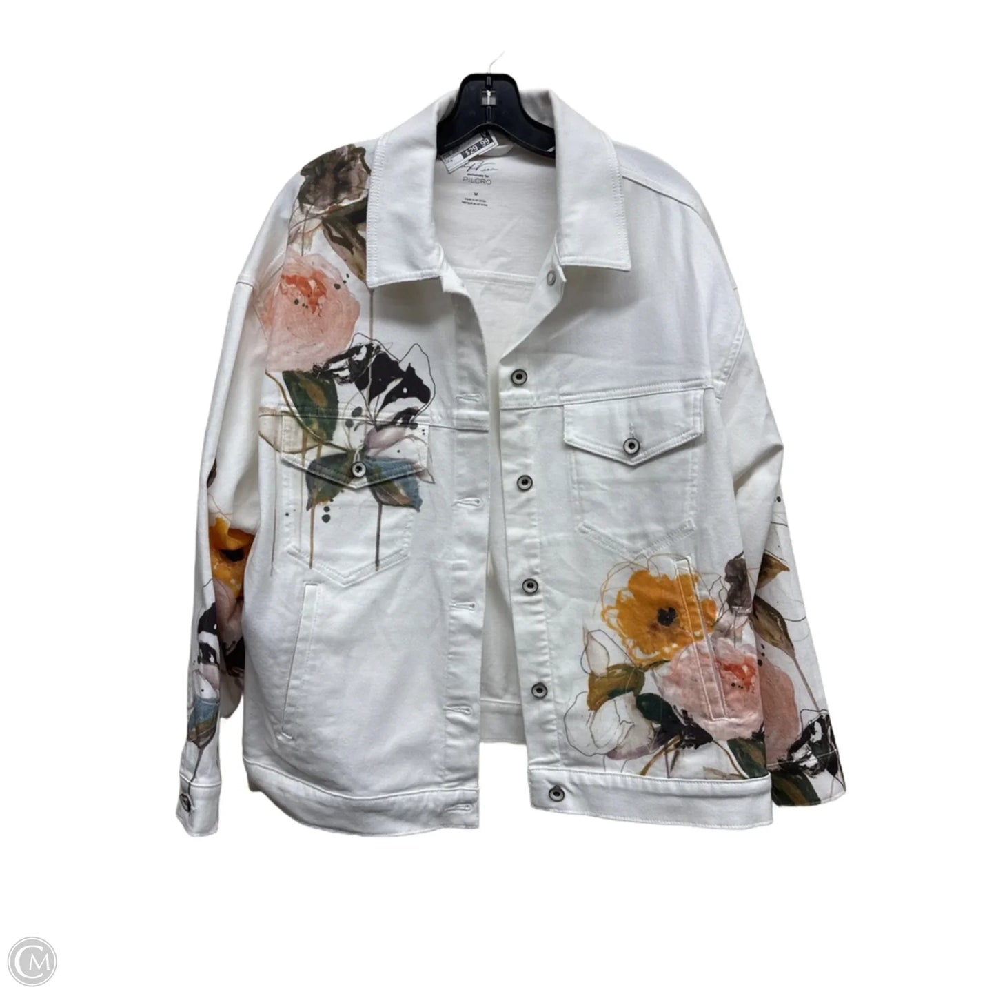 Jacket Denim By Pilcro In Floral Print, Size: M
