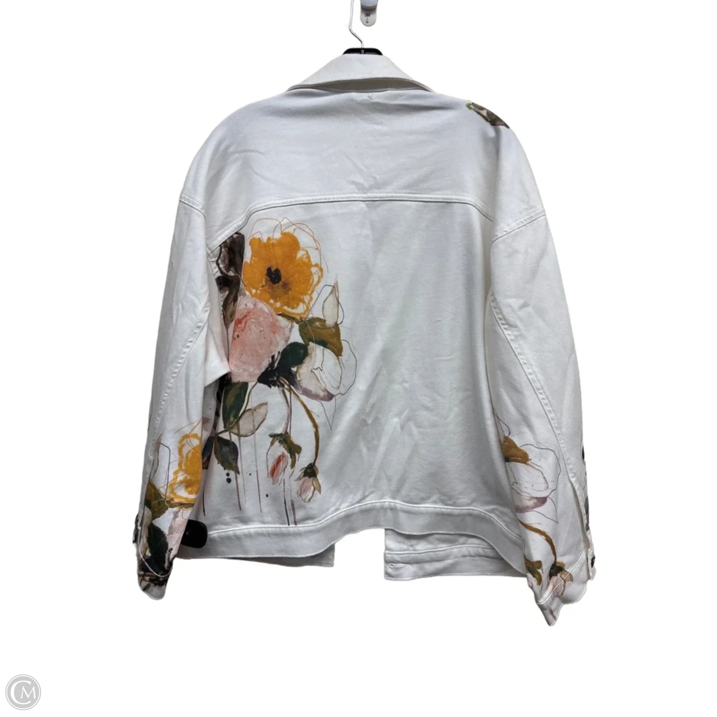 Jacket Denim By Pilcro In Floral Print, Size: M