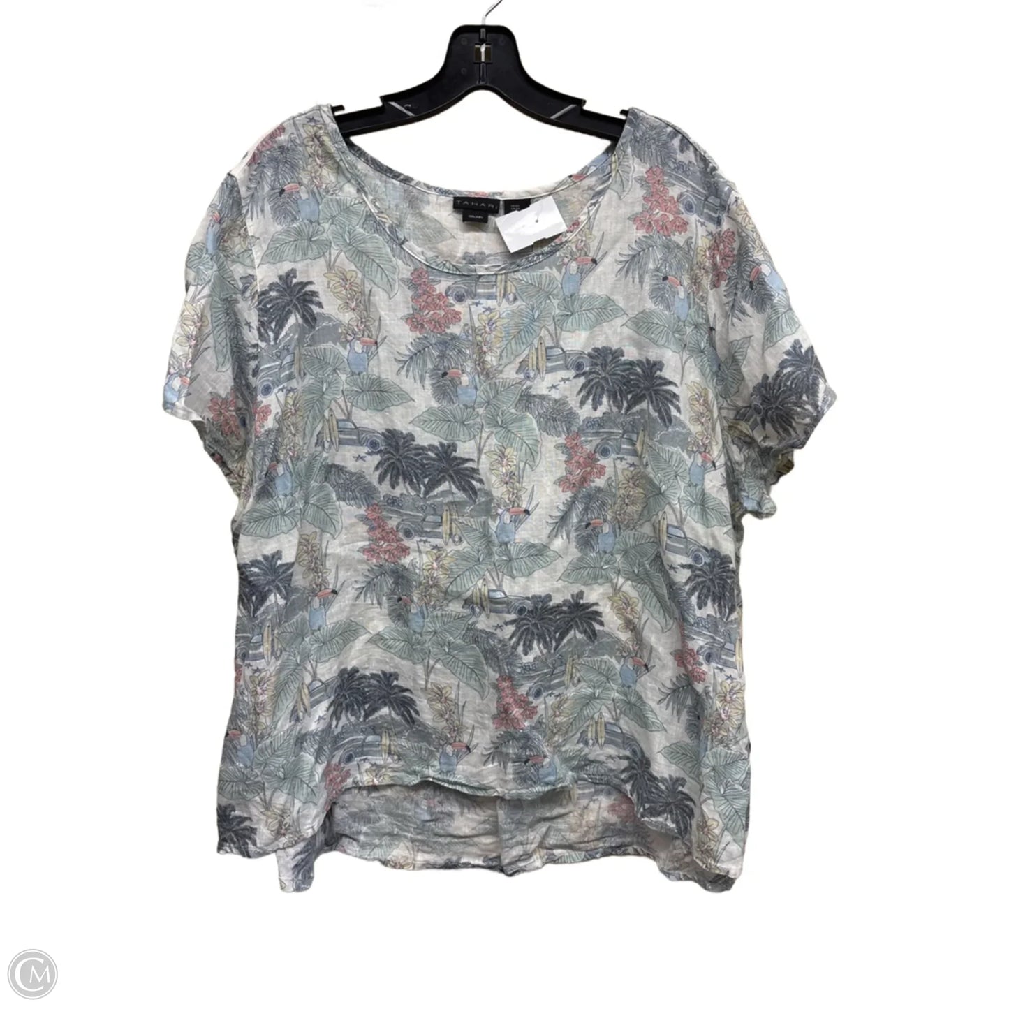 Top Short Sleeve By Tahari By Arthur Levine In Multi-colored, Size: 2x