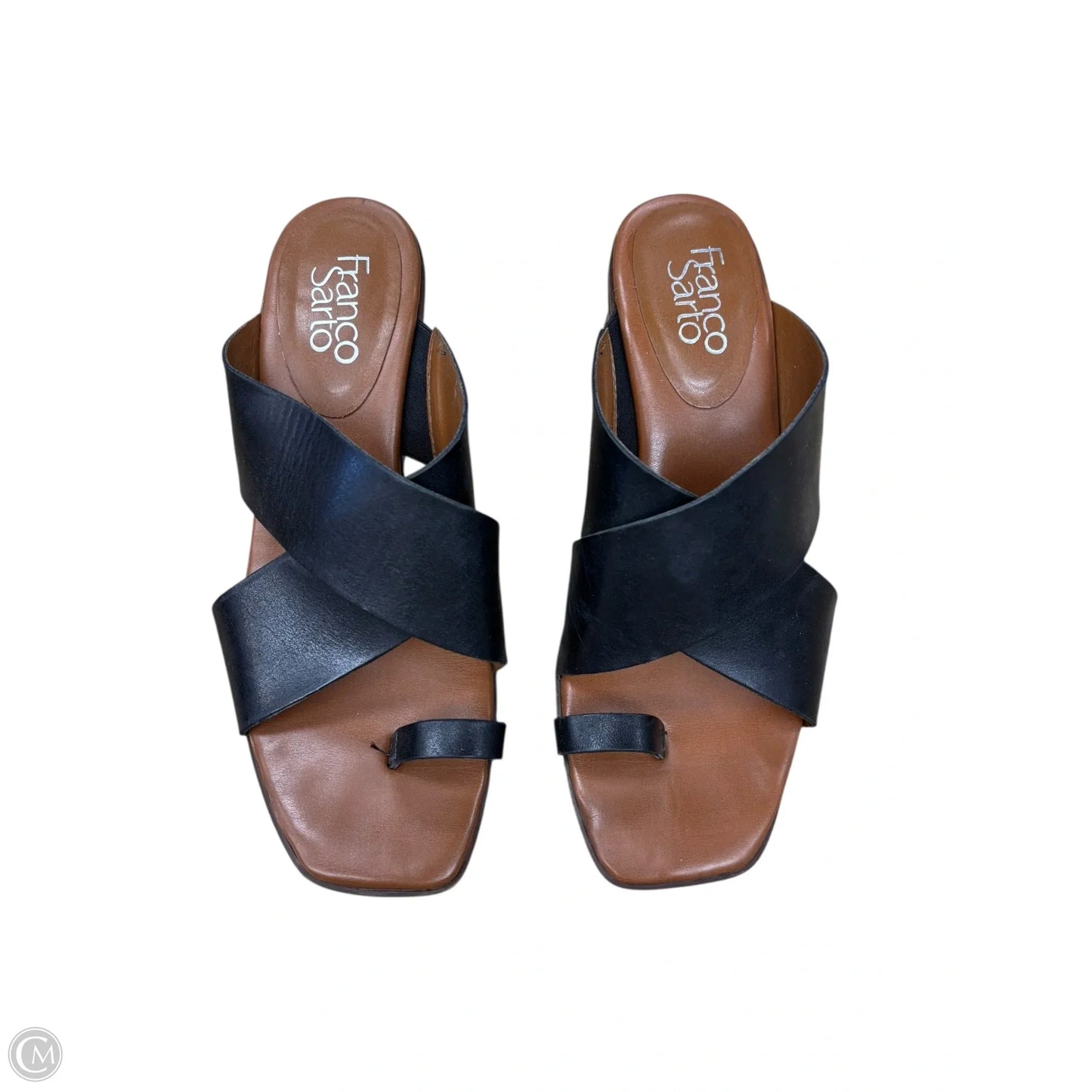 Sandals Heels Block By Franco Sarto In Black, Size: 7.5