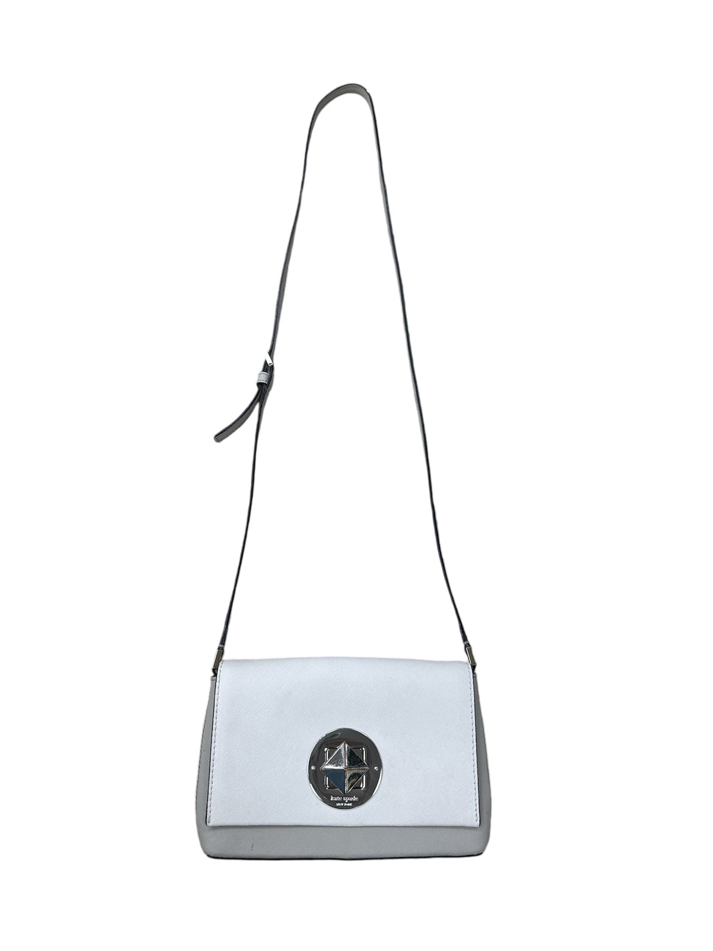 CROSSBODY DESIGNER KATE SPADE in GREY & WHITE, Size: MEDIUM