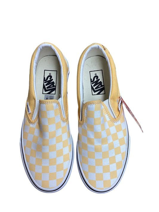 White & Yellow Shoes Flats Vans, Size 7