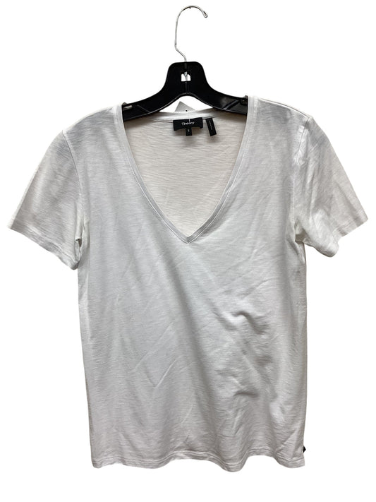 Top Short Sleeve By Theory In White, Size: S