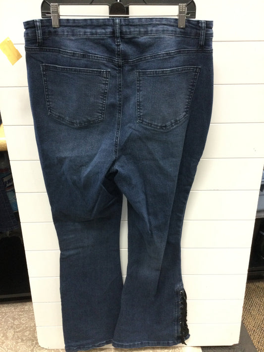 Jeans Wide Leg By Arula In Blue Denim, Size:14