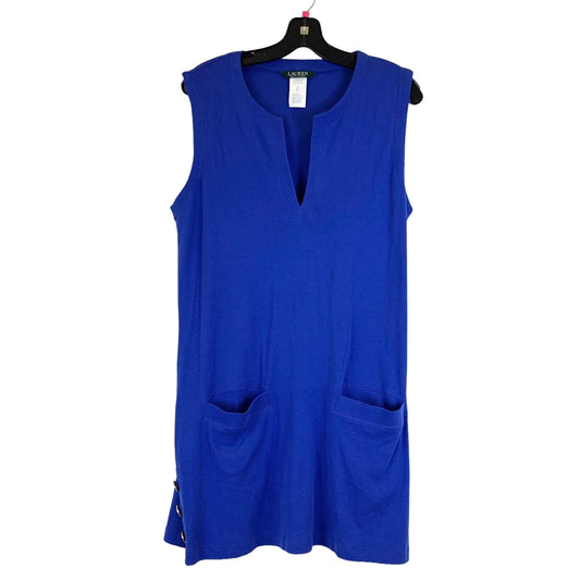 Blue Dress Casual Short Lauren By Ralph Lauren, Size M