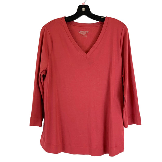 Red Top 3/4 Sleeve Basic Chicos, Size L