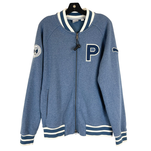 Blue & White Athletic Fleece Puma, Size M