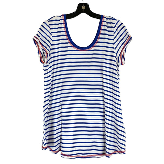 Blue Red & White Top Short Sleeve Basic Cupio, Size M