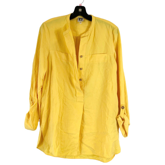 Yellow Tunic Long Sleeve Anne Klein, Size M