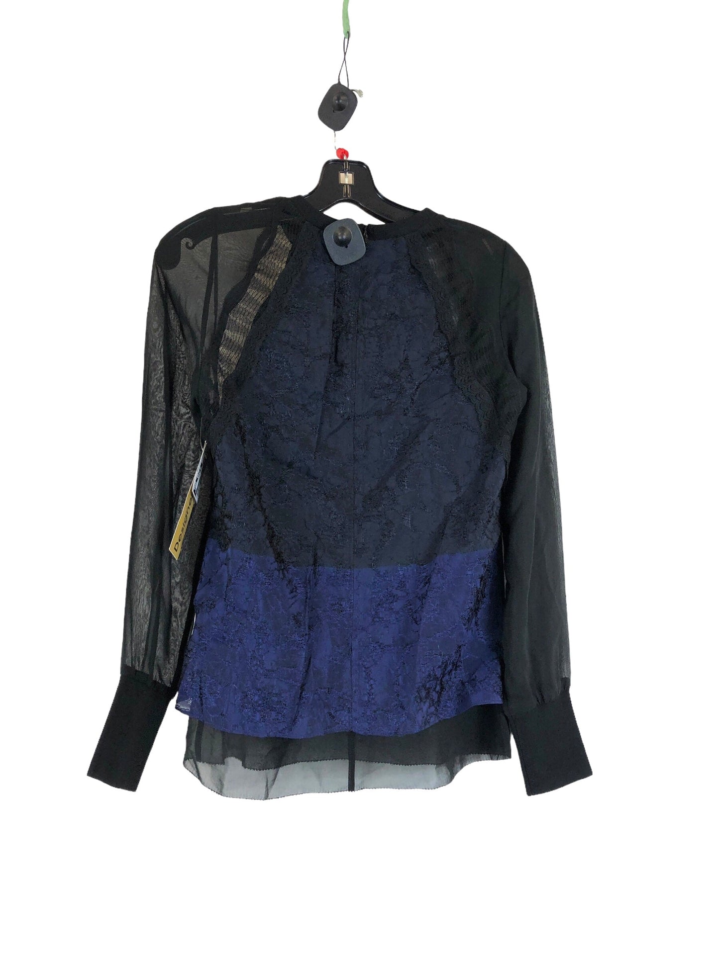 Black & Blue Blouse Designer 3.1 Phillip Lim, Size Xs