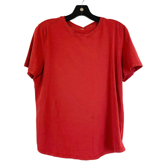 Red Athletic Top Short Sleeve Lululemon, Size M