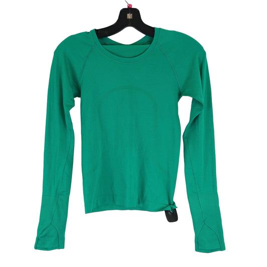 Green Athletic Top Long Sleeve Collar Lululemon, Size 2