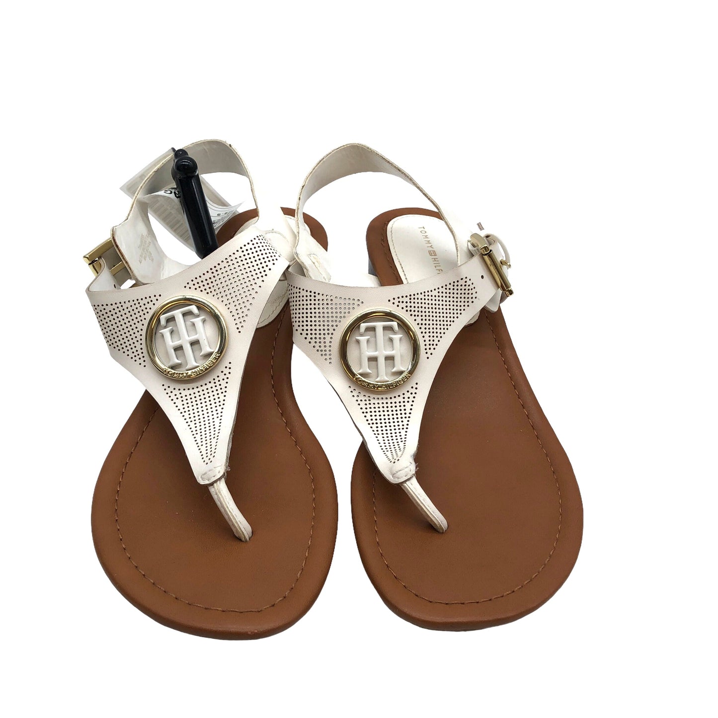 White Sandals Flats Tommy Hilfiger, Size 8.5