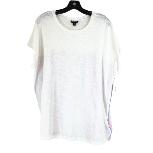 Pink & White Top Short Sleeve Torrid, Size 1X | 1