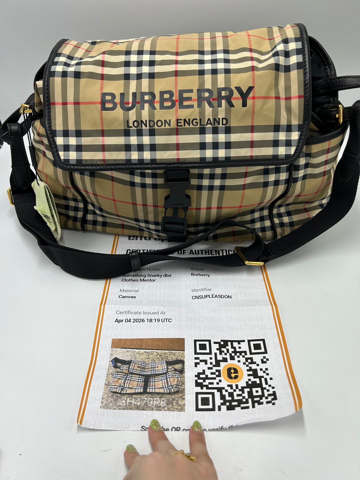 Burberry Check Diaper Bag Luxury Handbag / Tote