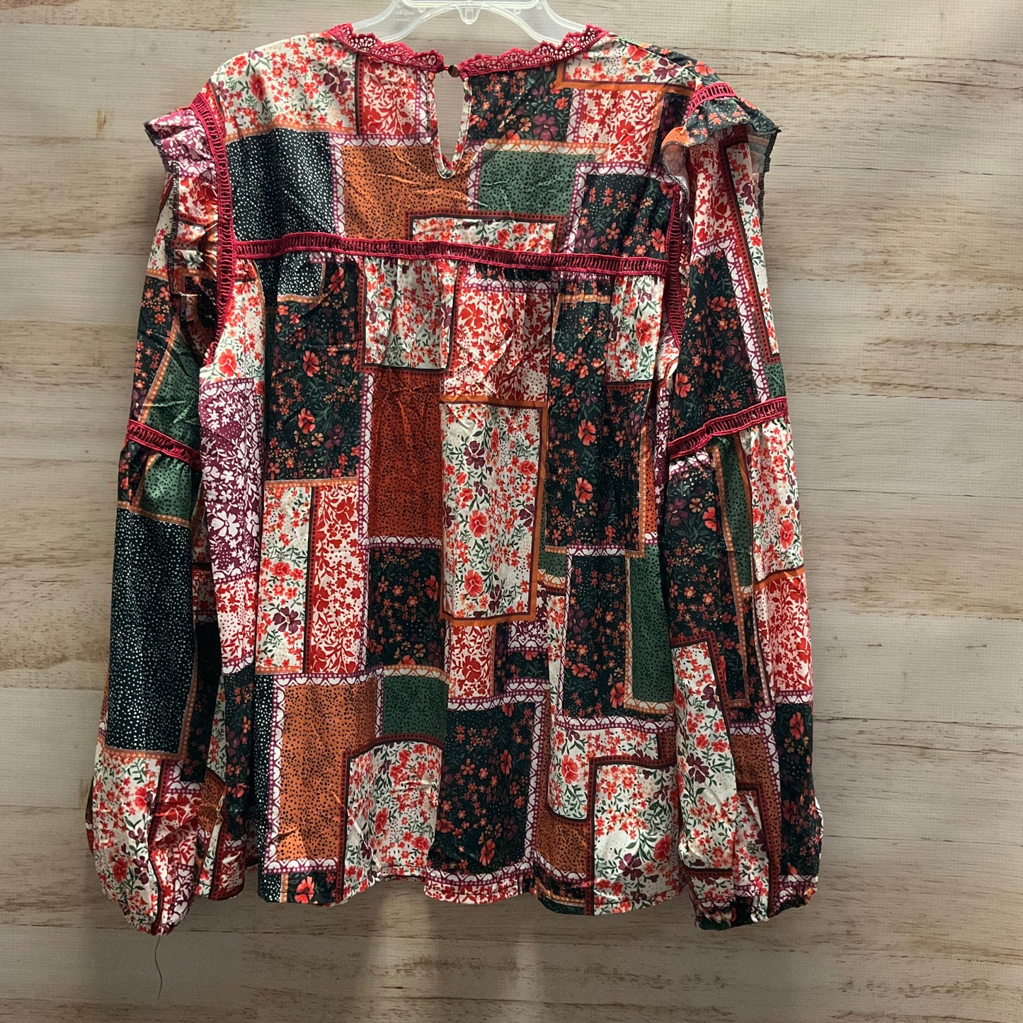 Blouse Long Sleeve By Chicsoul In Floral Print, Size: 1x