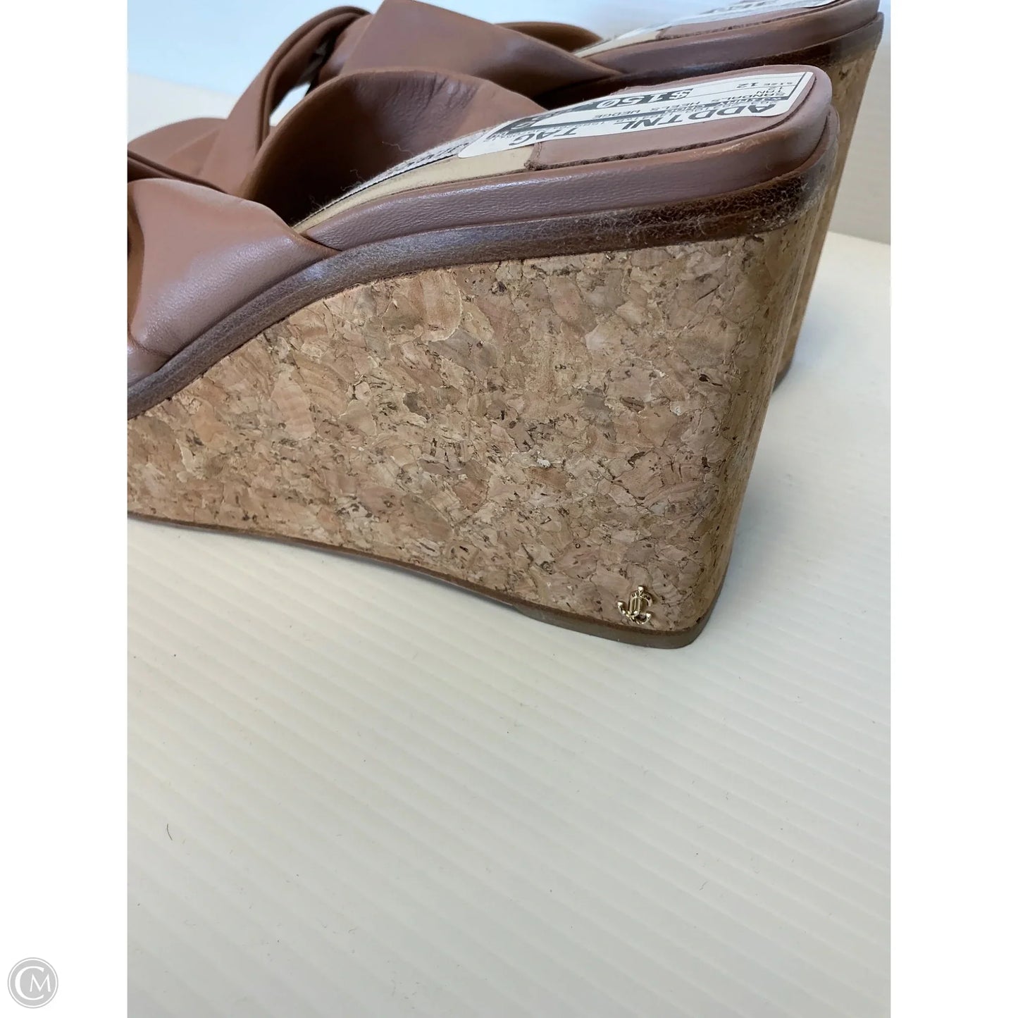 Sandals Heels Wedge By Jimmy Choo In Tan, Size: 12