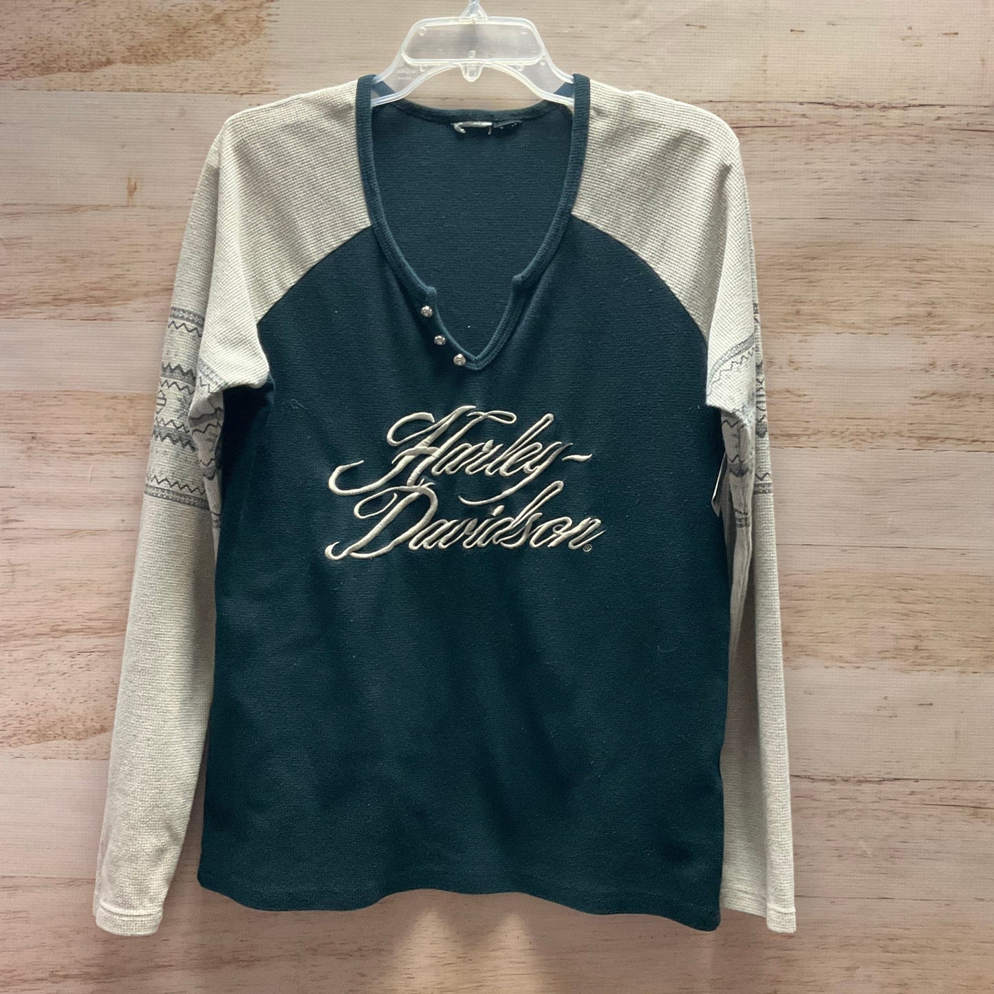 Top Long Sleeve By Harley Davidson In Beige, Size: 1x