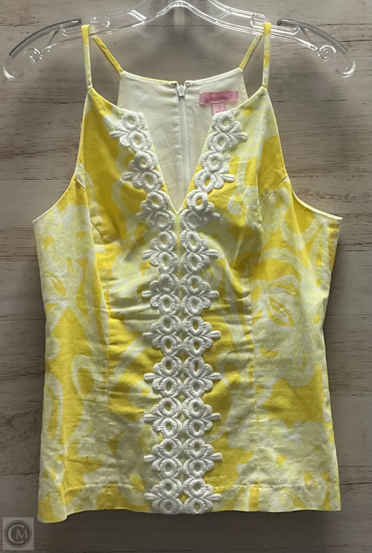 Top Sleeveless Designer By Lilly Pulitzer In Yellow, Size: M