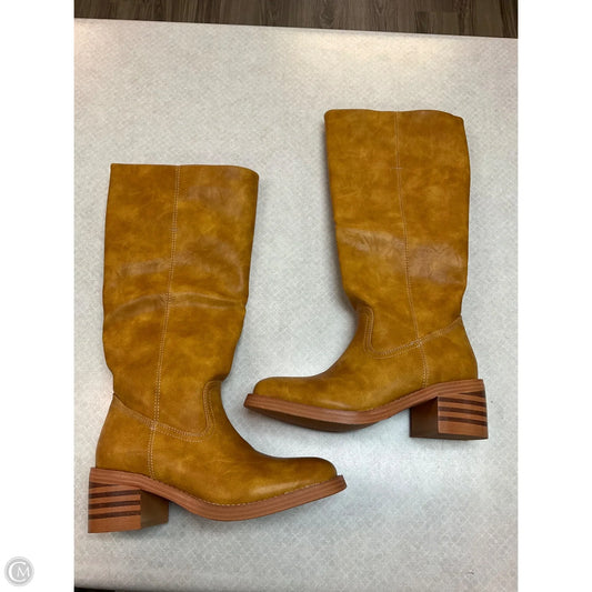 Boots Knee Heels By Dingo In Tan, Size: 6