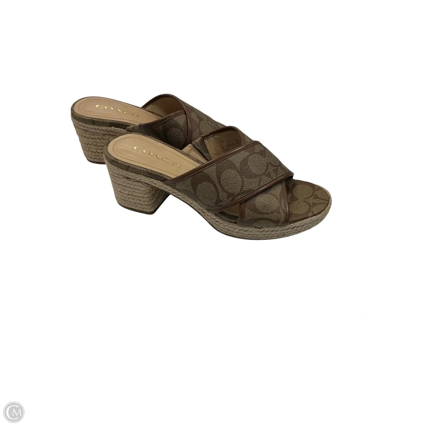 Sandals Designer By Coach In Brown, Size: 7