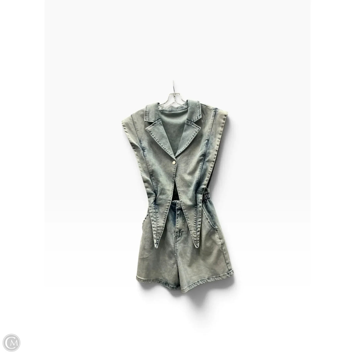 Romper By Clothes Mentor In Blue Denim, Size: S