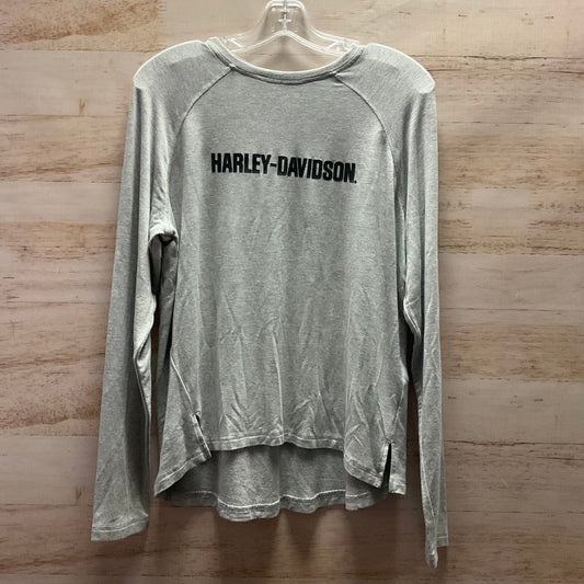 Top Long Sleeve By Harley Davidson In Grey, Size: L