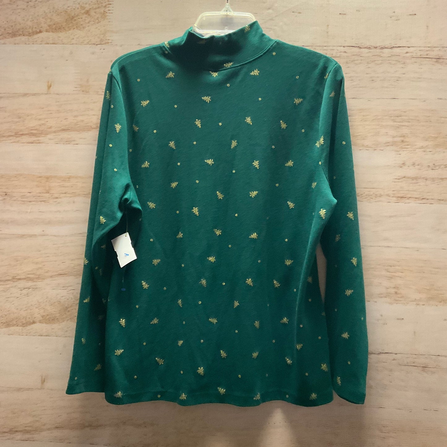 Top Long Sleeve Basic By Karen Scott In Green, Size: 1x