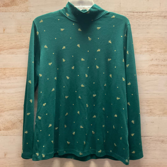 Top Long Sleeve Basic By Karen Scott In Green, Size: 1x