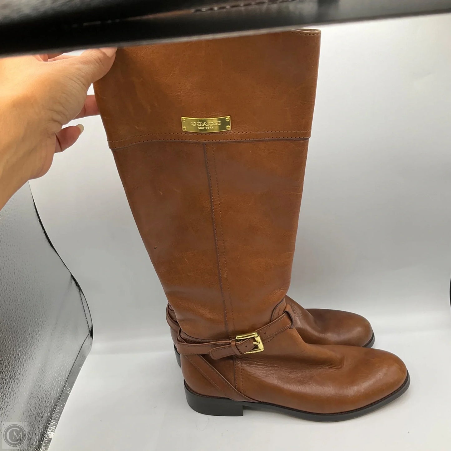 Boots Knee Flats By Coach In Brown, Size: 5