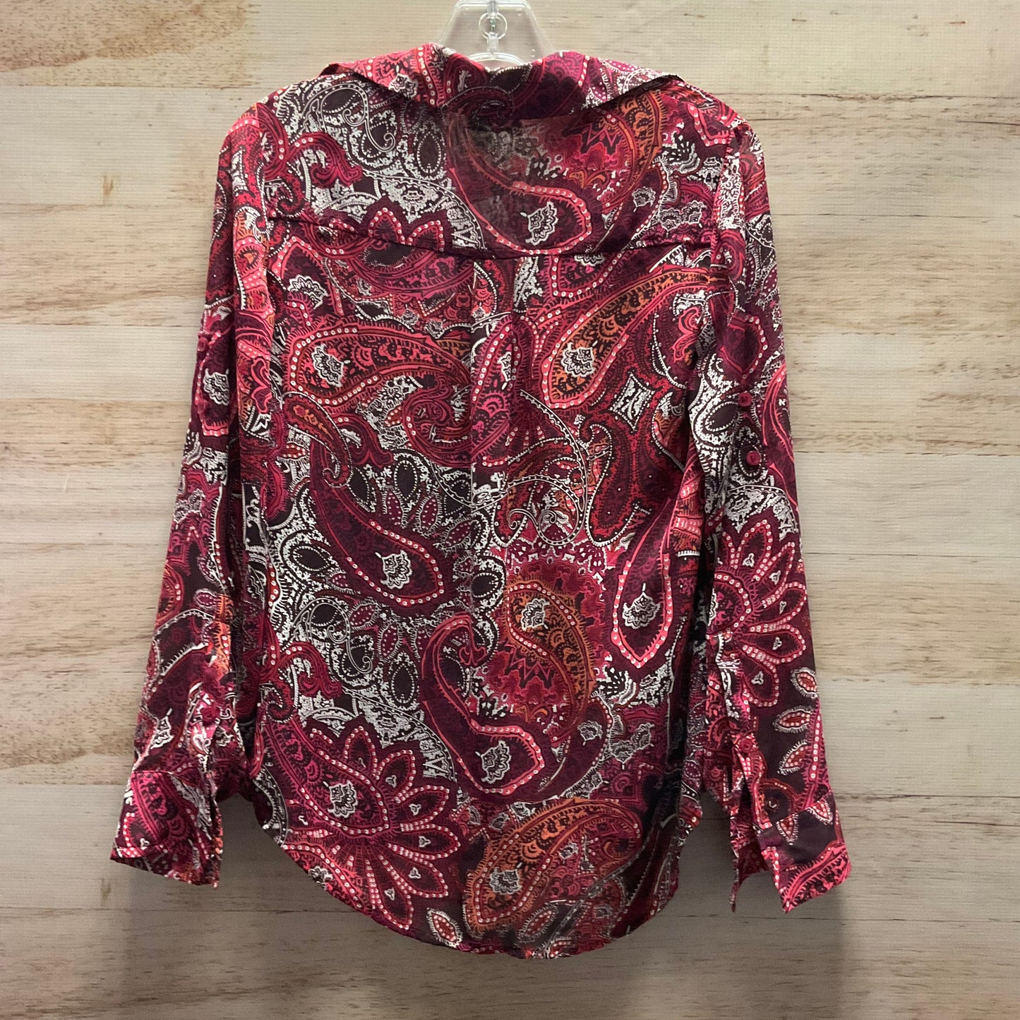 Top Long Sleeve By New York And Co In Red, Size: Xs