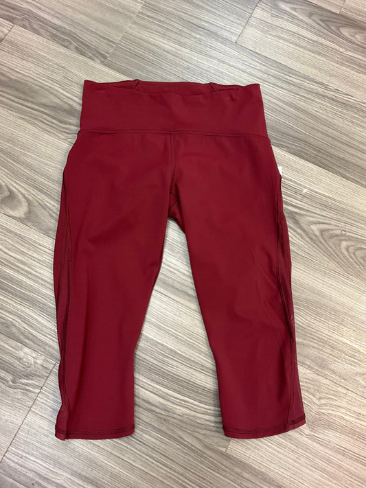 Maroon Athletic Leggings Capris Lululemon, Size 8