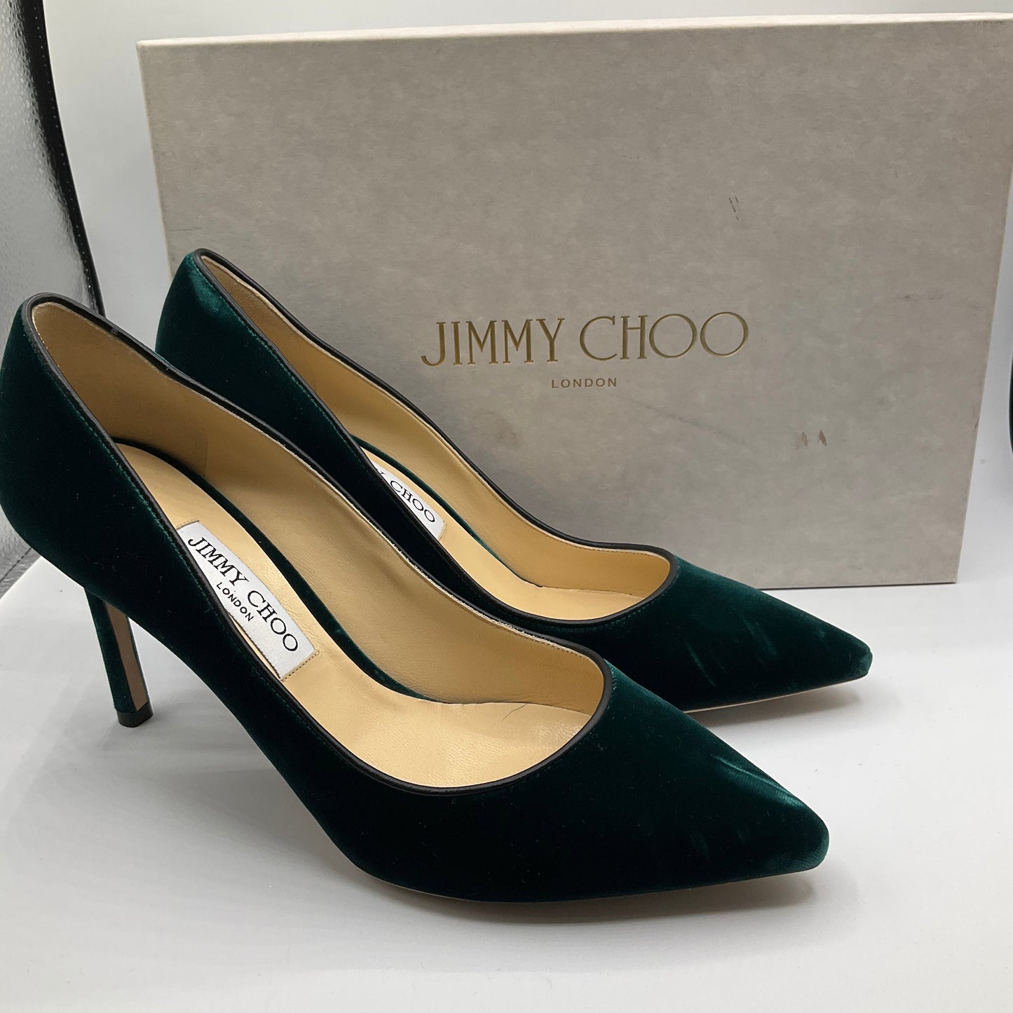 Shoes Heels Stiletto By Jimmy Choo In Green, Size: 9.5