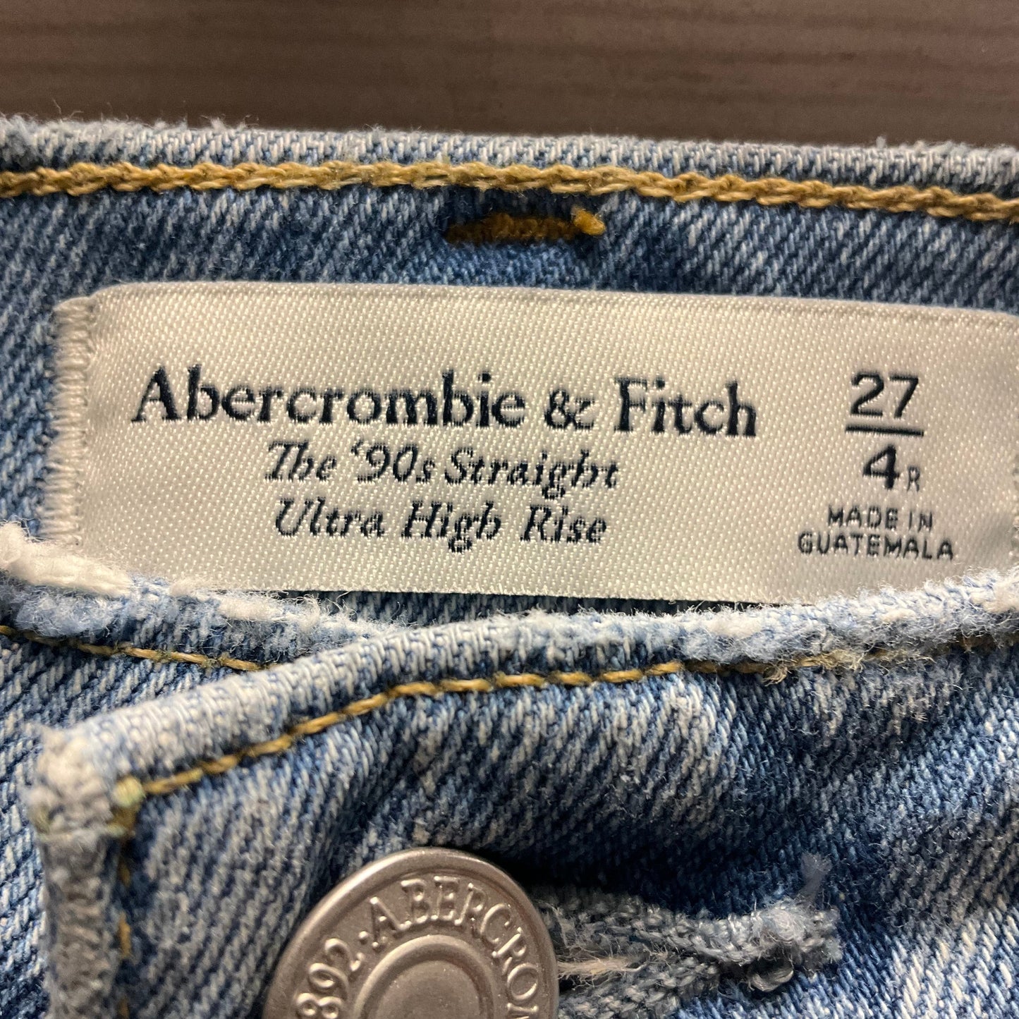 Jeans Boot Cut By Abercrombie And Fitch In Blue Denim, Size: 4