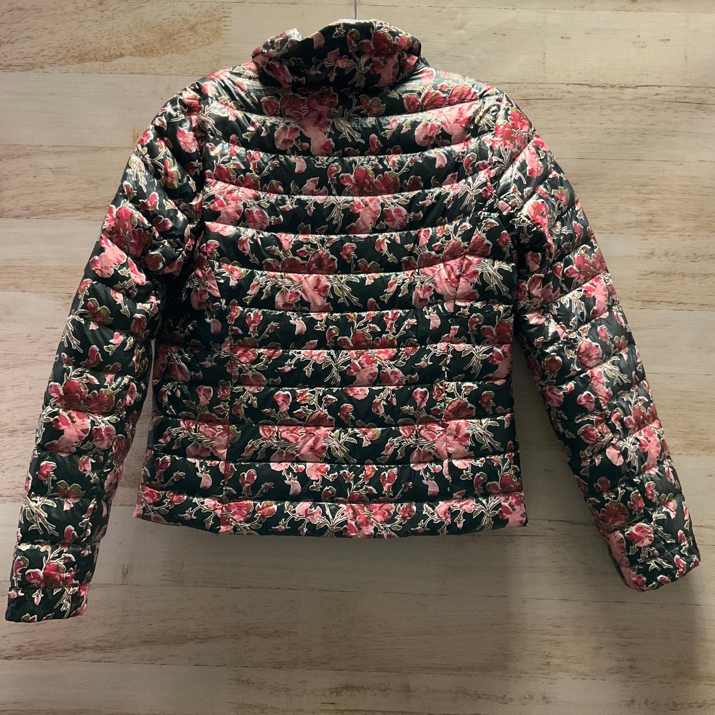 Coat Puffer & Quilted By Lands End In Floral Print, Size: M