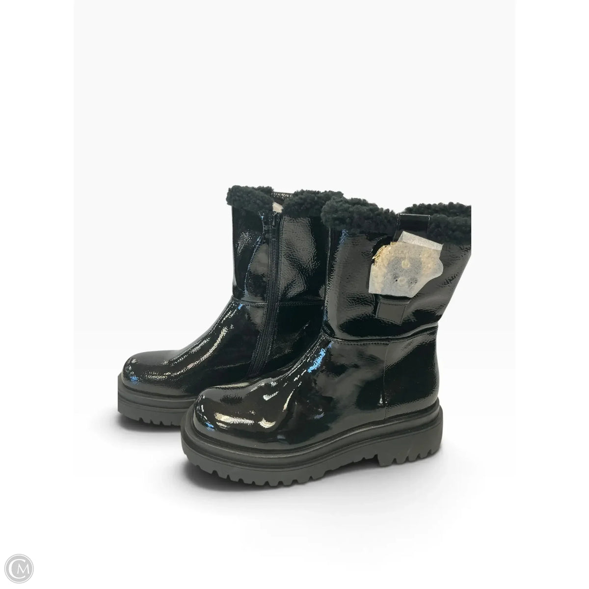 Boots Ankle Flats By Versace In Black, Size: 9