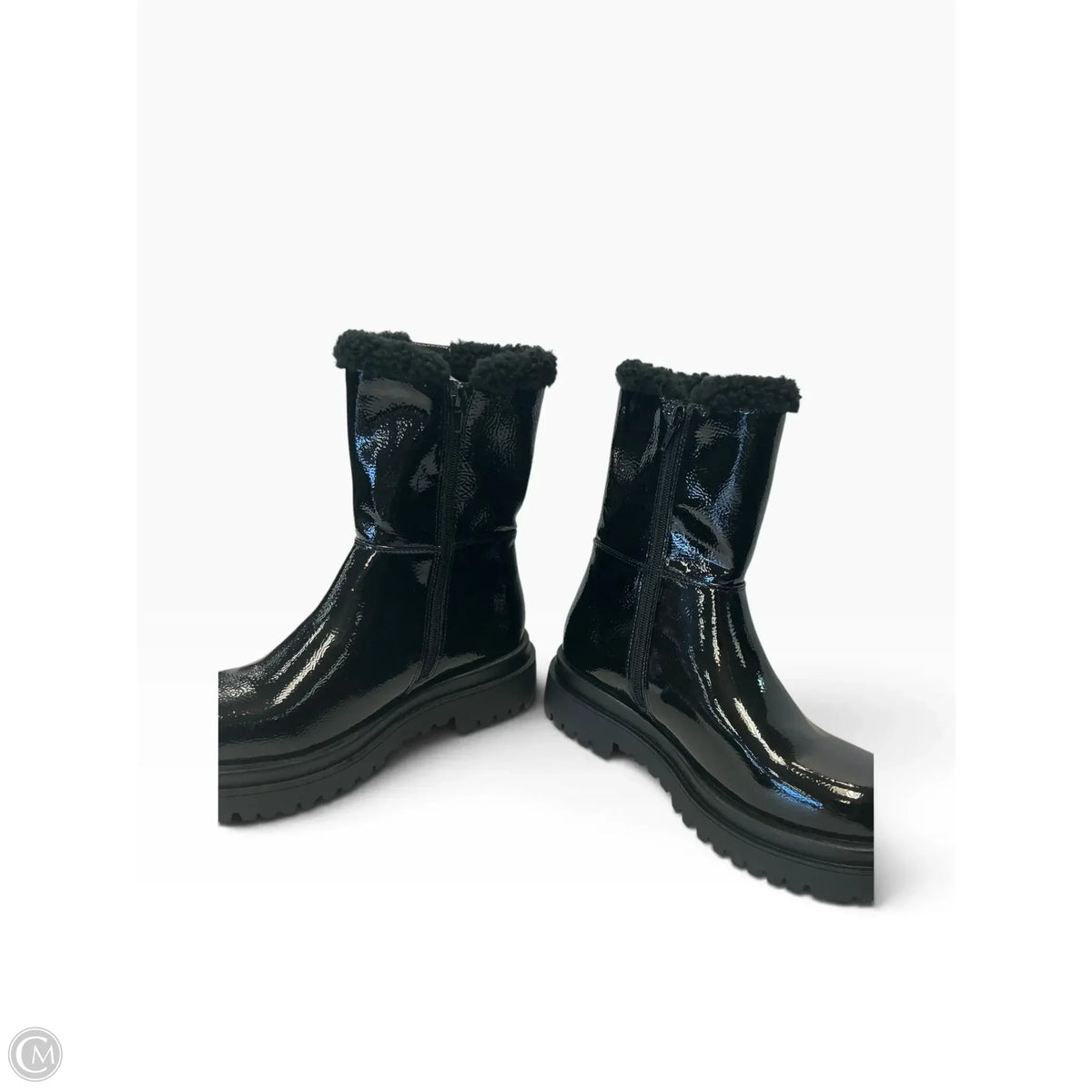 Boots Ankle Flats By Versace In Black, Size: 9