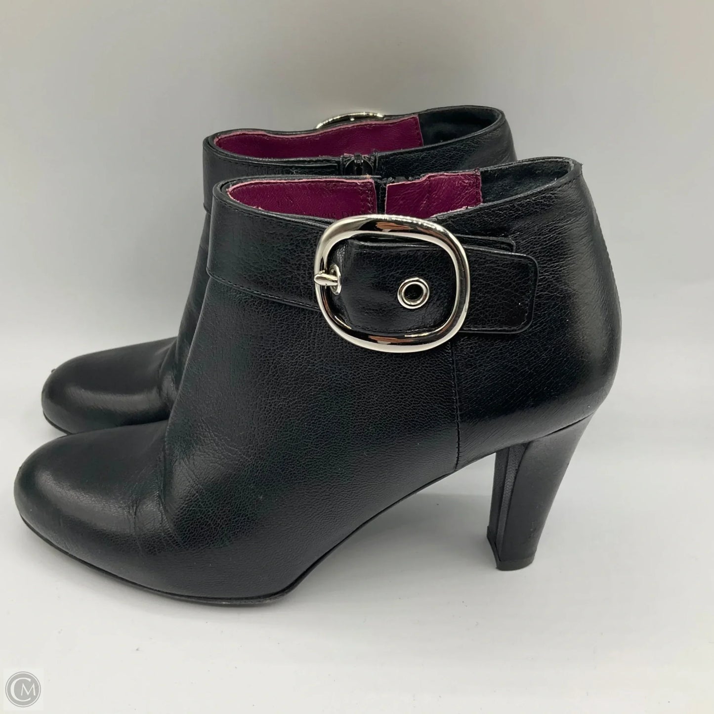 Boots Ankle Heels By Coach In Black, Size: 6